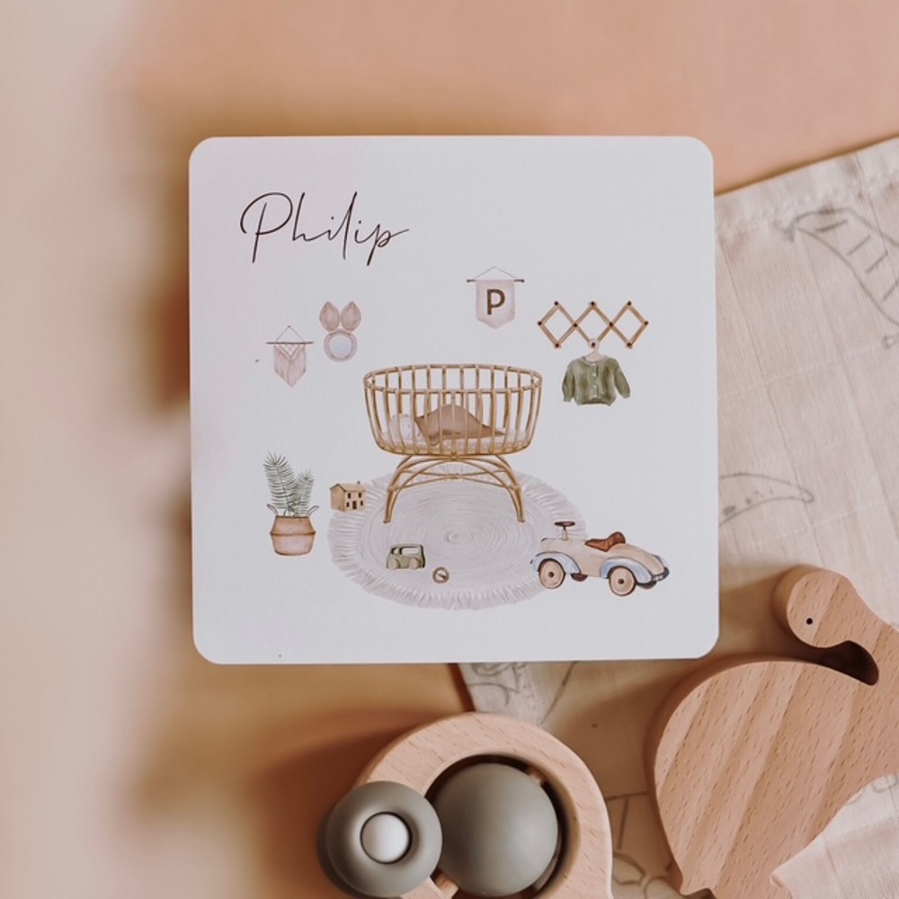 Geboortekaartje Philip - jongen babykamertje