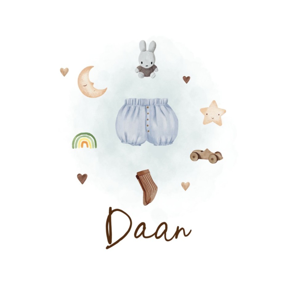 Geboortekaartje Daan - baby accessoires