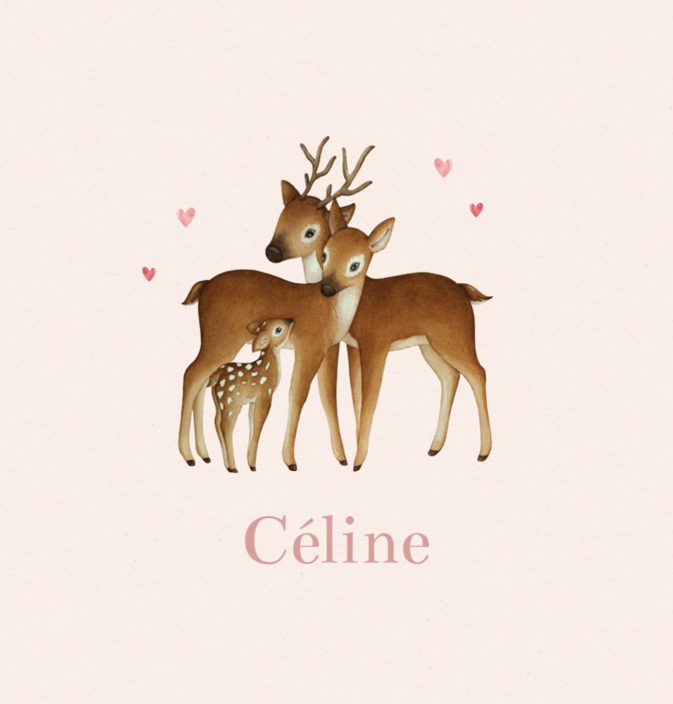 Geboortekaartje Céline - hertengezin