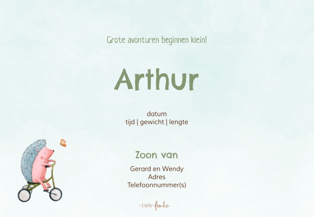kaart achterzijde