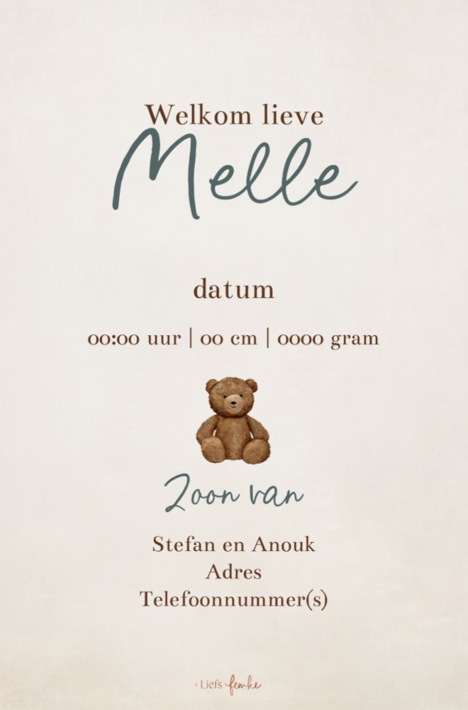 kaart achterzijde
