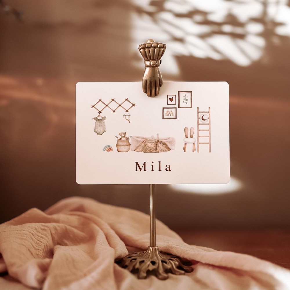 Geboortekaartje Mila - meisje kinderkamer