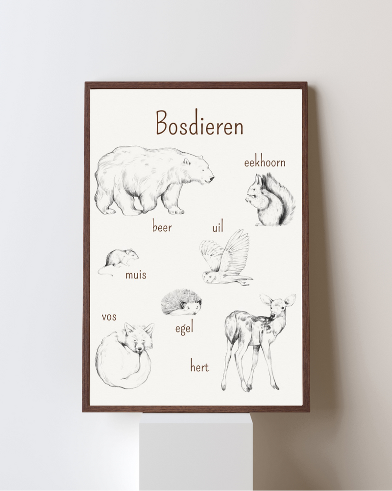 Poster bosdieren praatplaat
